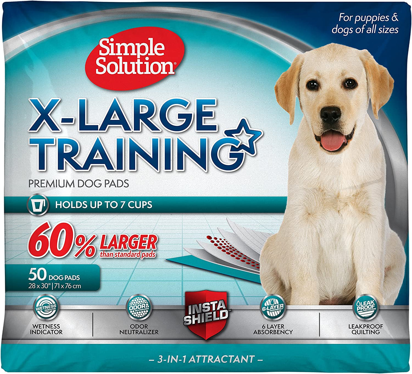 Puppy Pads Extra Large, Super Absorbent Pee Pads for Dogs, Doggie Potty Training, Puppy Essentials, X-Large for House Training, 28"X30", 50 Count